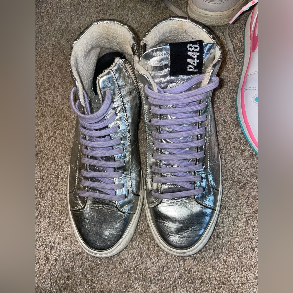 Silver and purple P448 sneakers